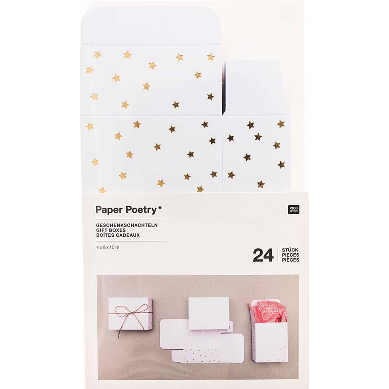 24 gold stars advent calendar boxes