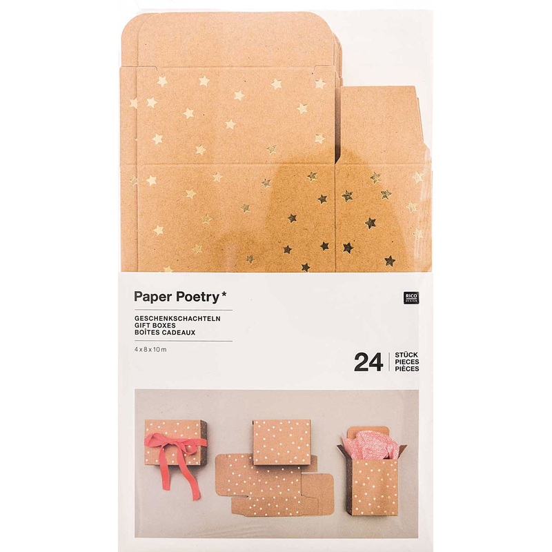 24 natural stars advent calendar boxes