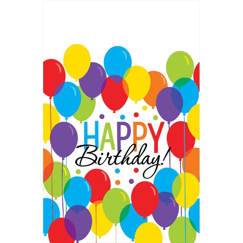 3 birthday balloon party tablecloths 2.13 x 1.37m