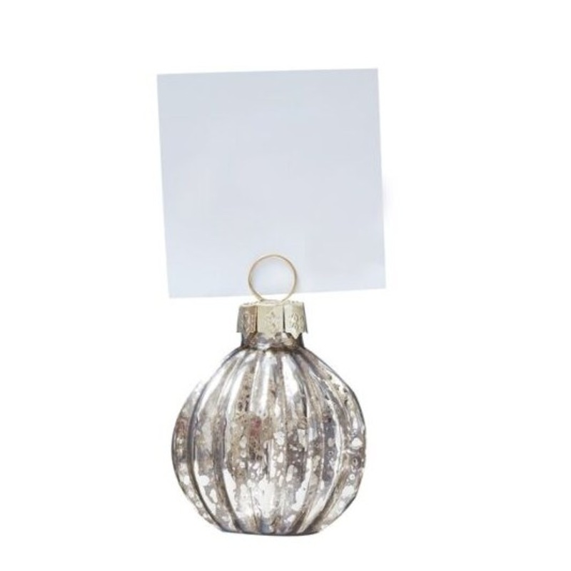 6 Frosty Christmas place card holders 4cm