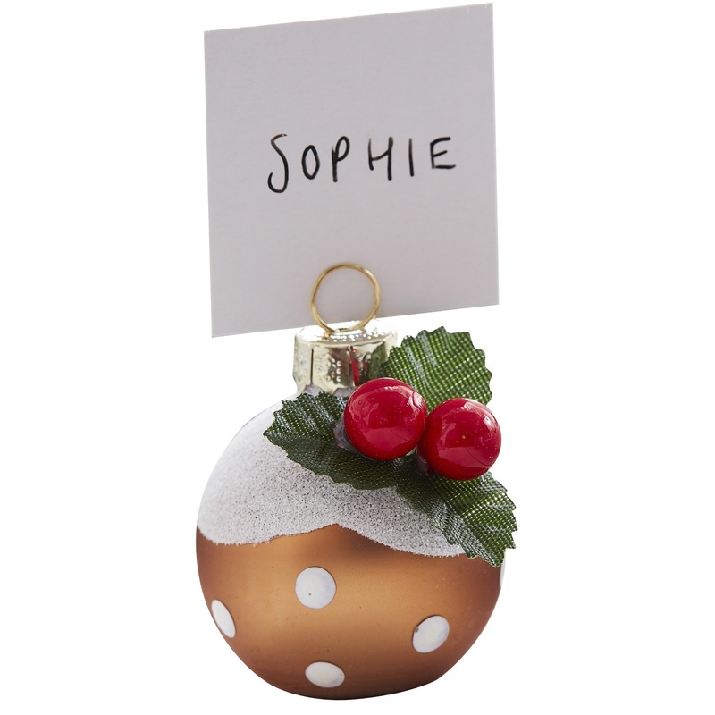 6 Winterdorf Christmas Pudding card holder 4cm