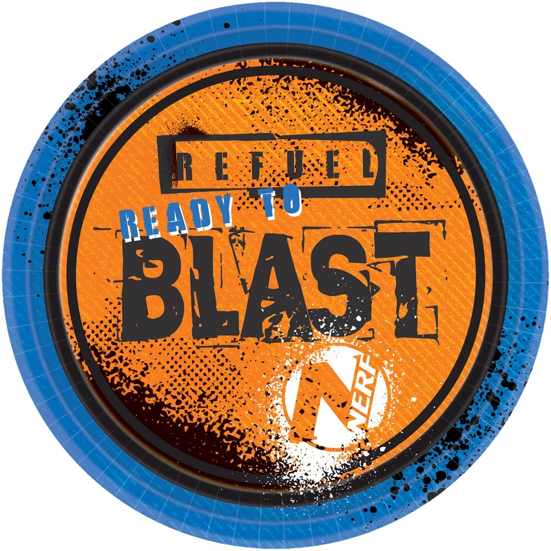 8 Nerf Have a Blast party plates 23cm