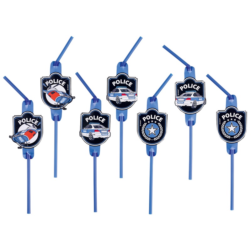 8 police action straws 24cm
