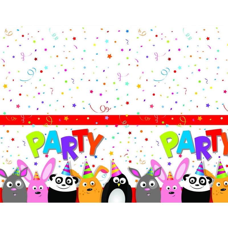 Animal party friends tablecloth 1.8 x 1.2m