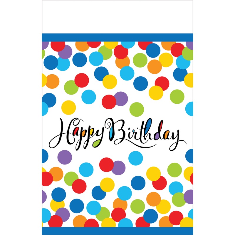 Confetti party tablecloth 2.59 x 1.37m