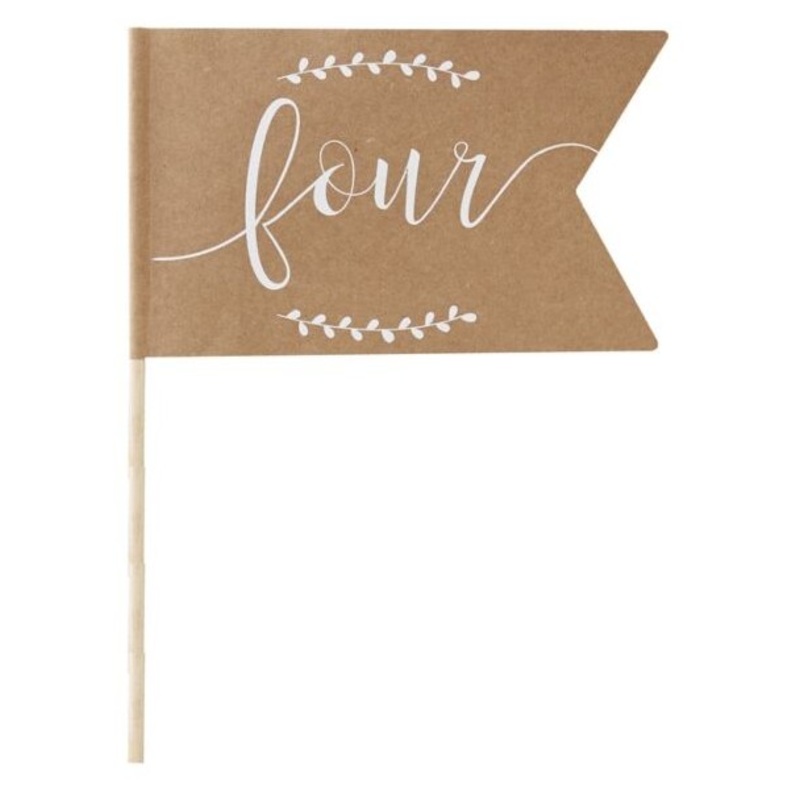 Country love wedding table numbers 1-12