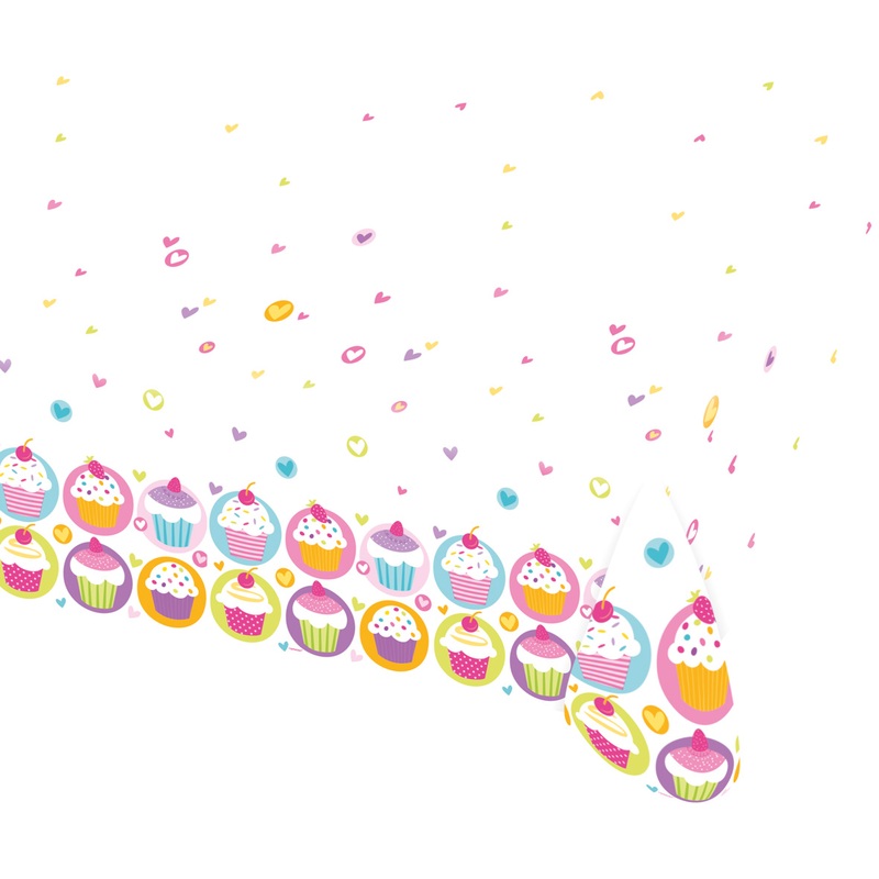 Cupcake party tablecloth 1.8 x 1.2m