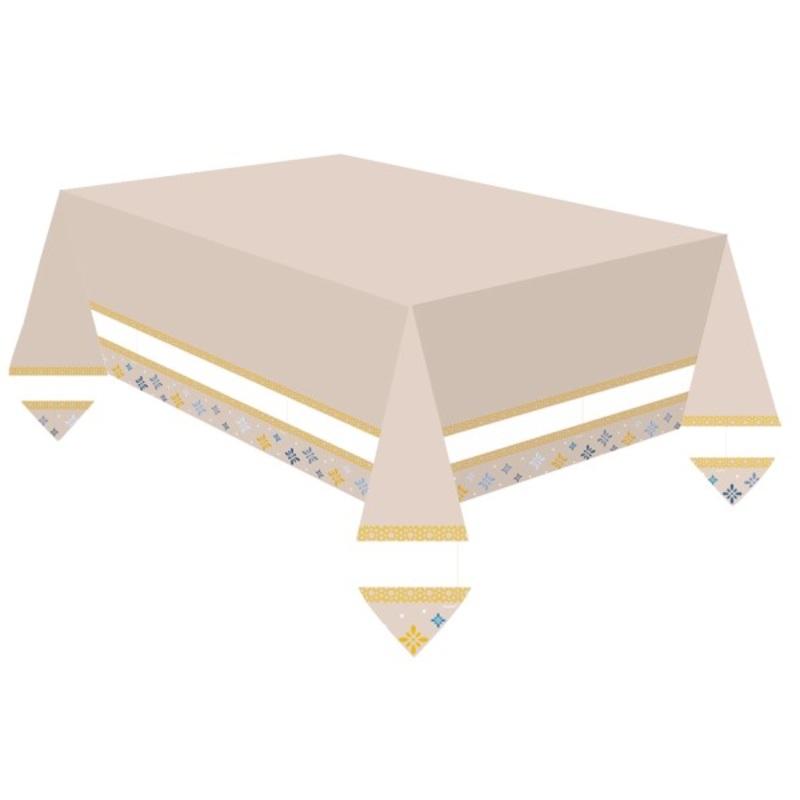 Elegant holiday greeting tablecloth