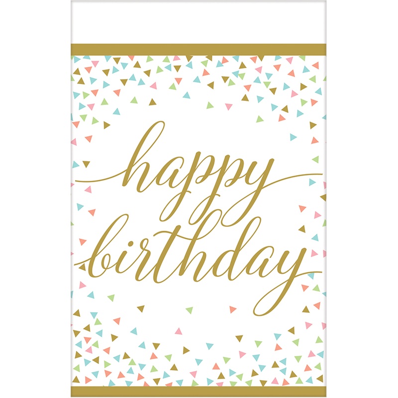 Flawless Birthday tablecloth 2.59 x 1.37m