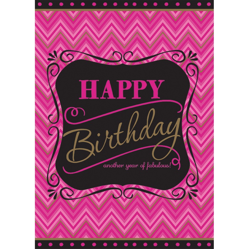 Happy Birthday Fabulous Girl tablecloth pink 138x259cm