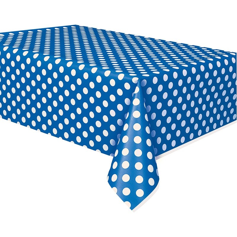 Party tablecloth Tiana royal blue dotted 137 x 274cm
