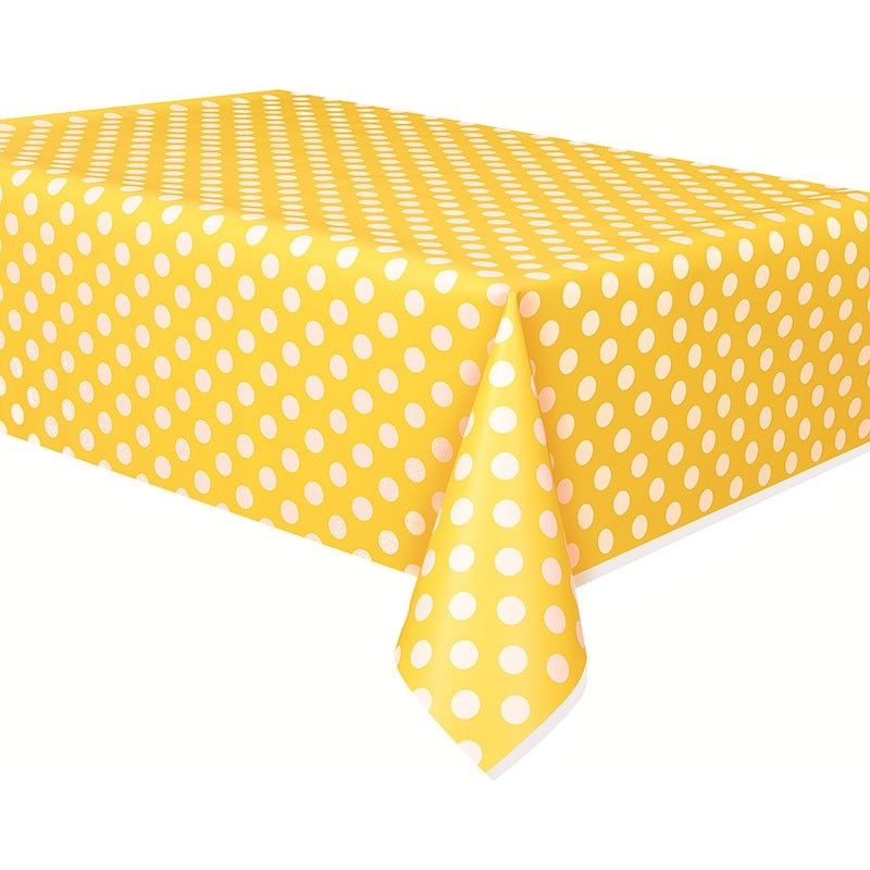 Party tablecloth Tiana yellow dotted 137 x 274cm