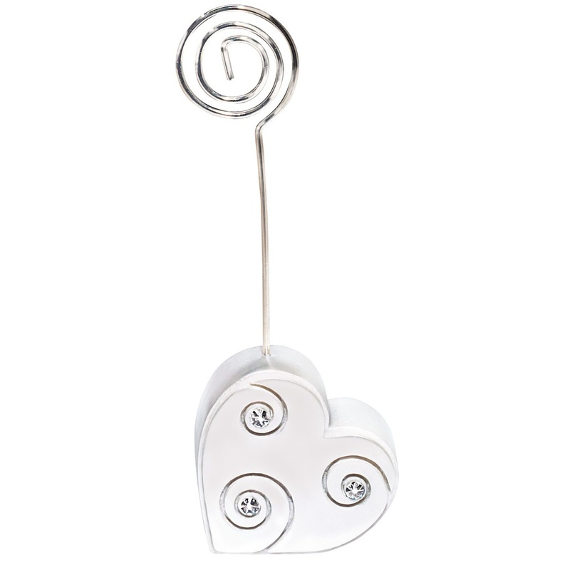 Sparkling heart place card holder 10.8cm