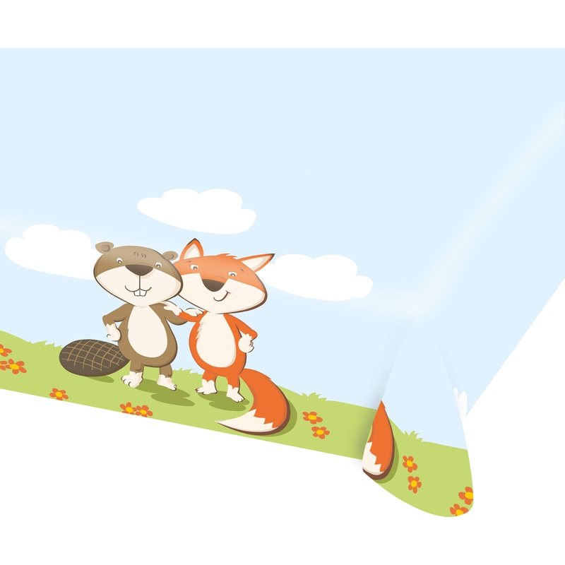 Tablecloth fox and beaver 120 x 180cm