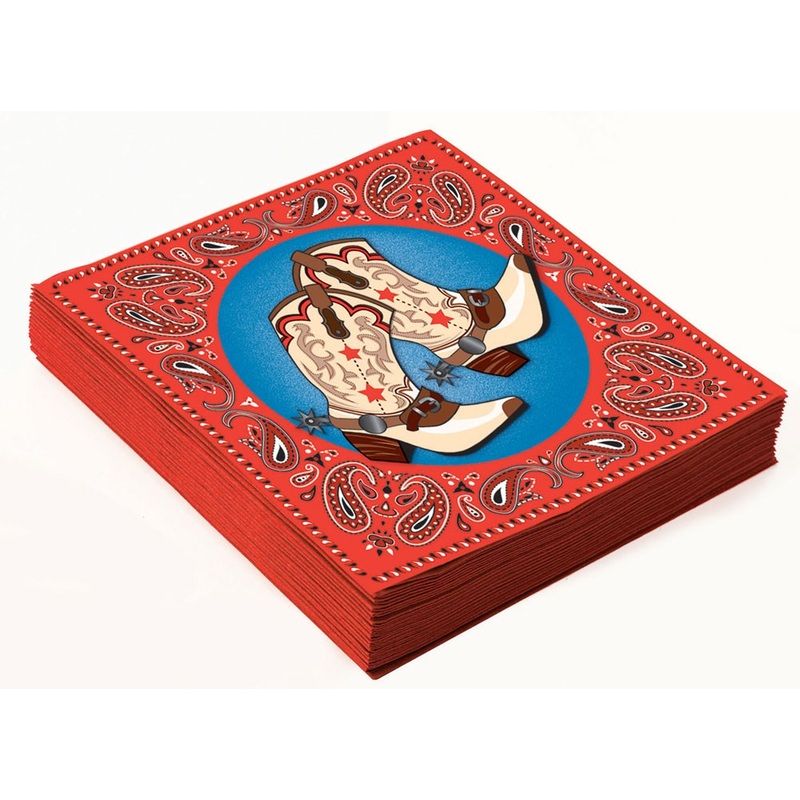 Wild West Cowboy Napkins 16x16cm