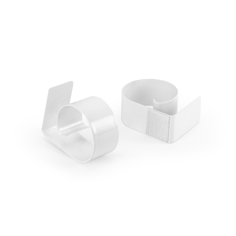 10 table clips white metal with Velcro