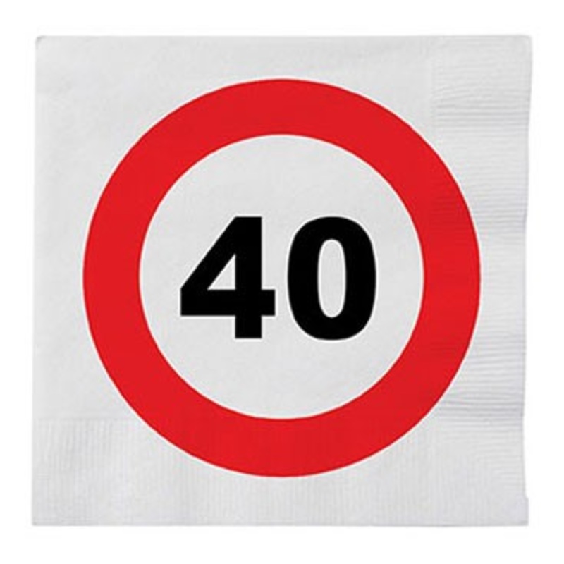 16 caution 40th birthday napkins