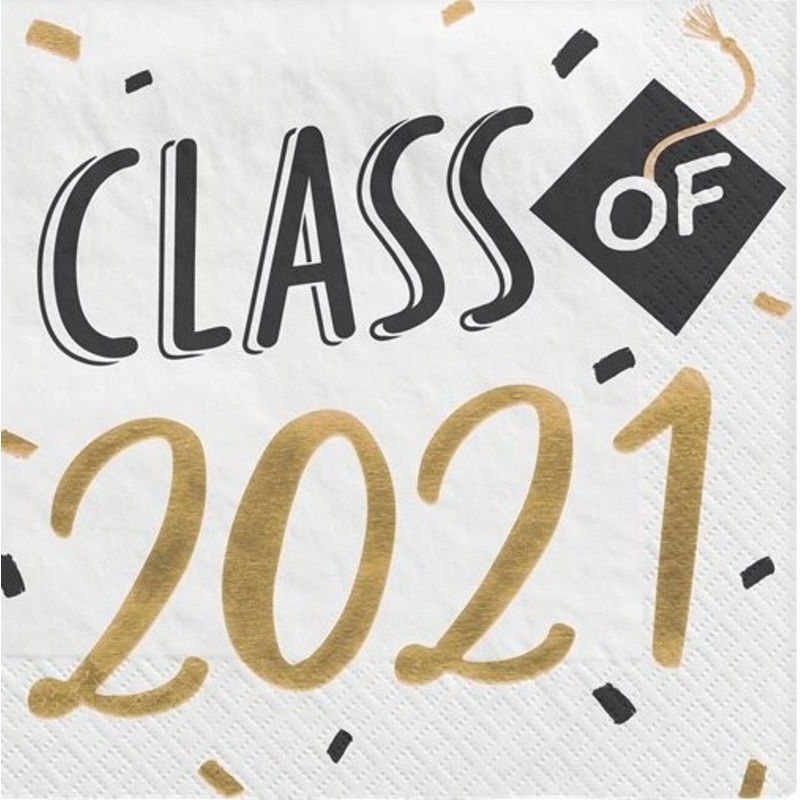 16 Class of 2021 graduation napkins 33cm
