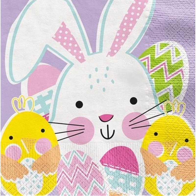 16 Happy Easter napkins 33cm