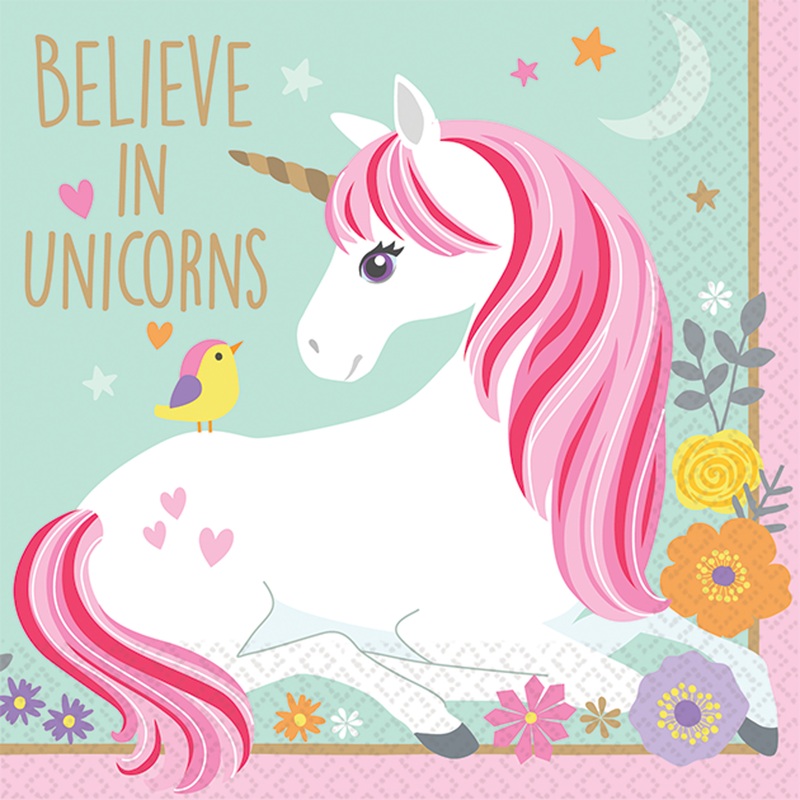16 napkins dreamy unicorn 25cm