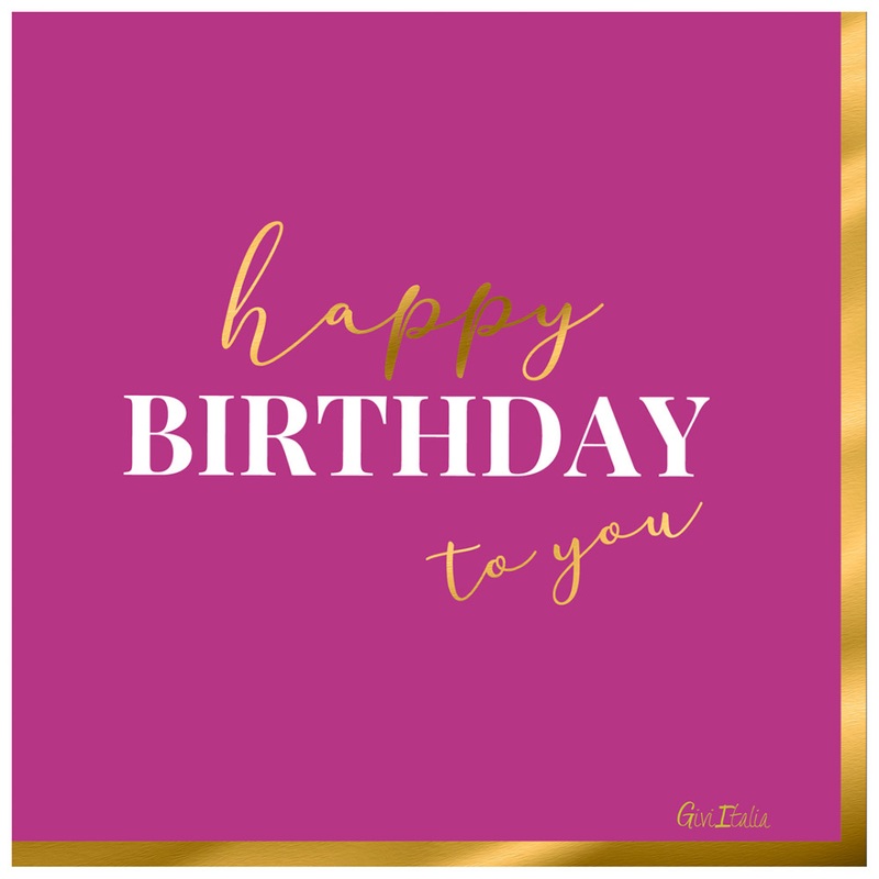 16 napkins Pink Birthday 33cm