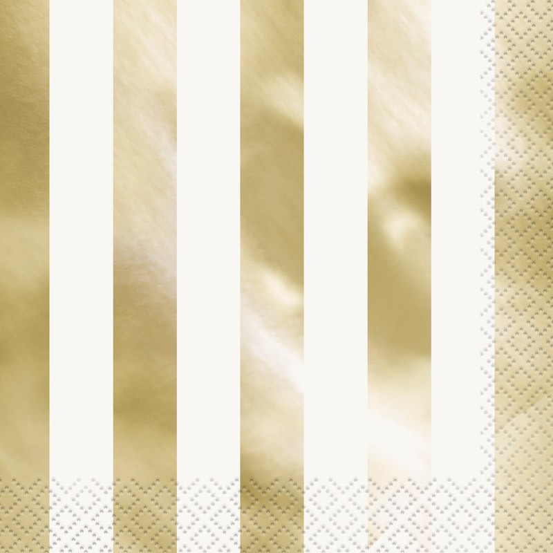 16 napkins Victoria gold striped 33cm