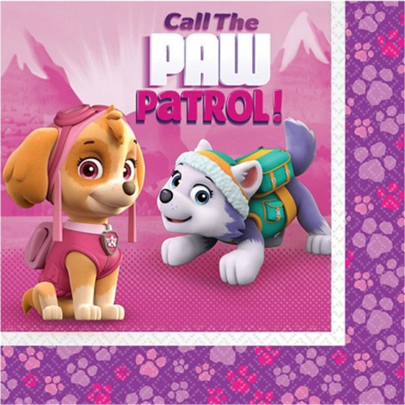 16 Paw Patrol napkins 33cm