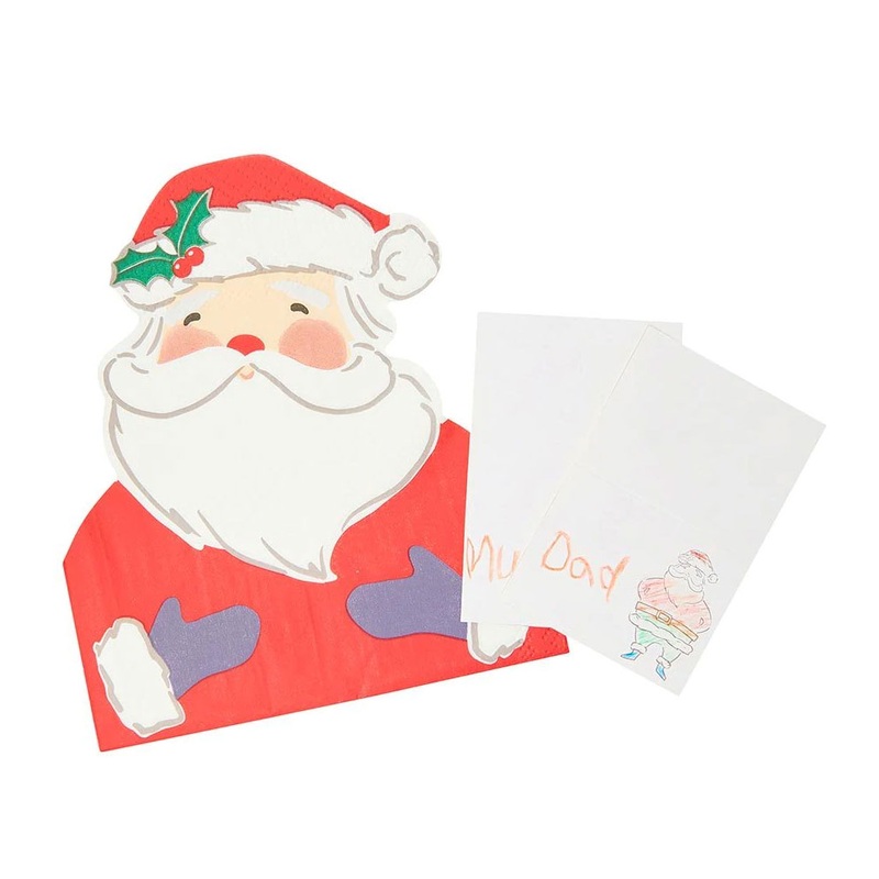 16 Santa napkins with place cards