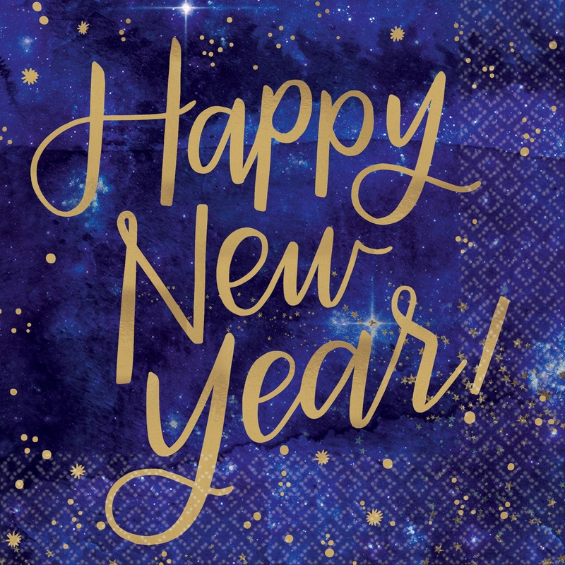 16 Shining New Year napkins 25cm