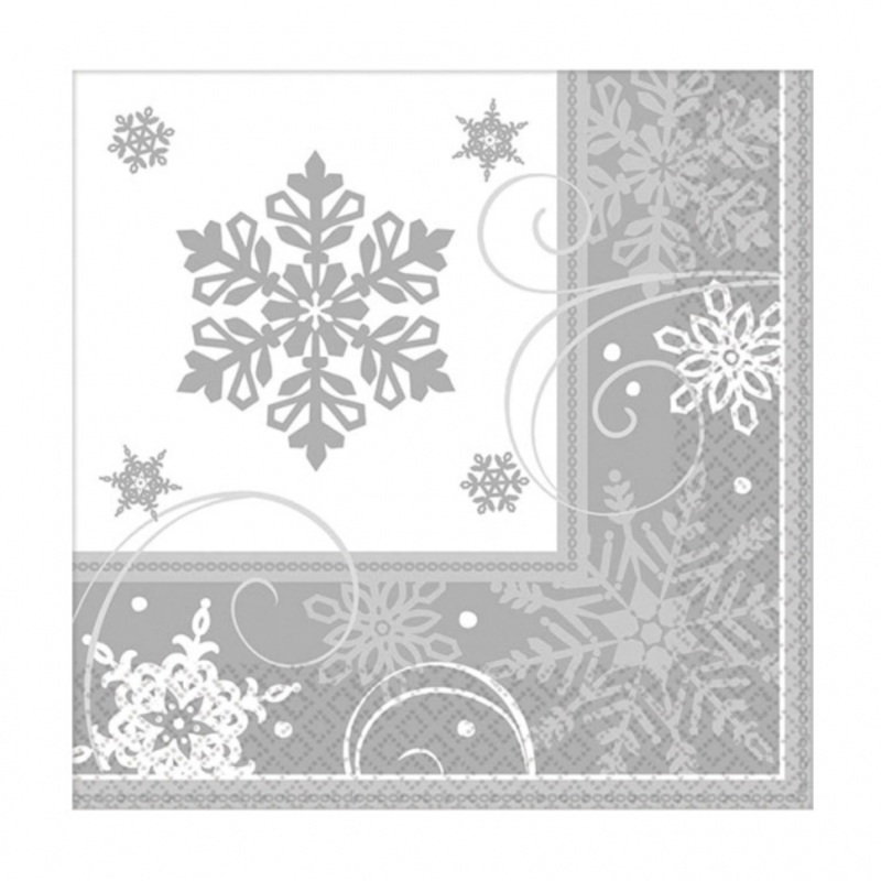 16 snowflakes land napkins 25cm