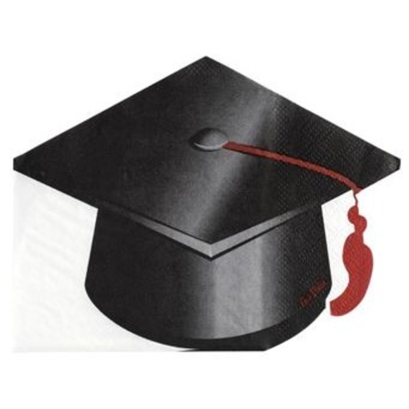 16 student caps napkins