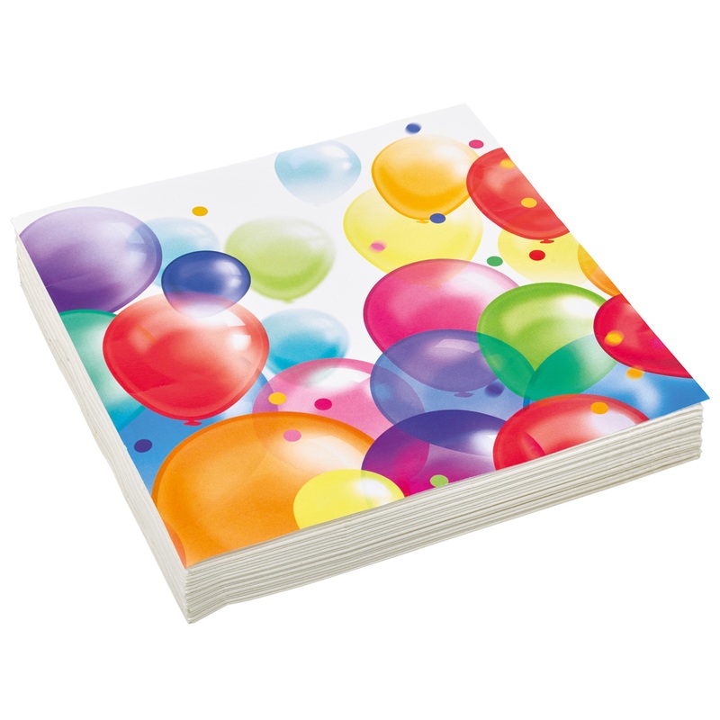20 Balloon Carnival napkins 33cm