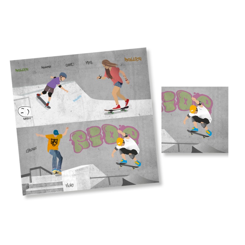 20 Keep Rolling napkins 33cm