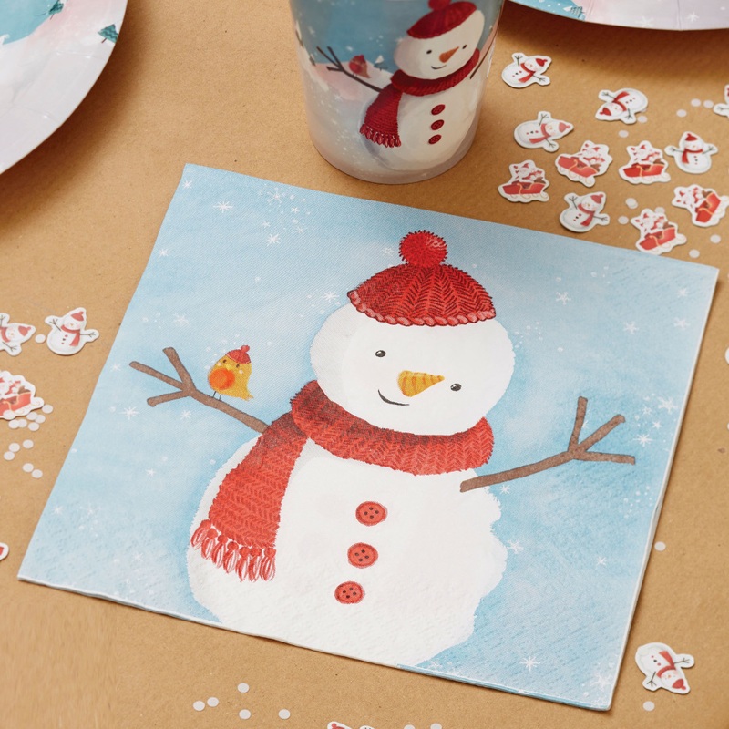 20 Mr. Snowman napkins 33cm