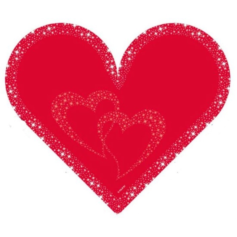 20 sparkling heart napkins 33cm