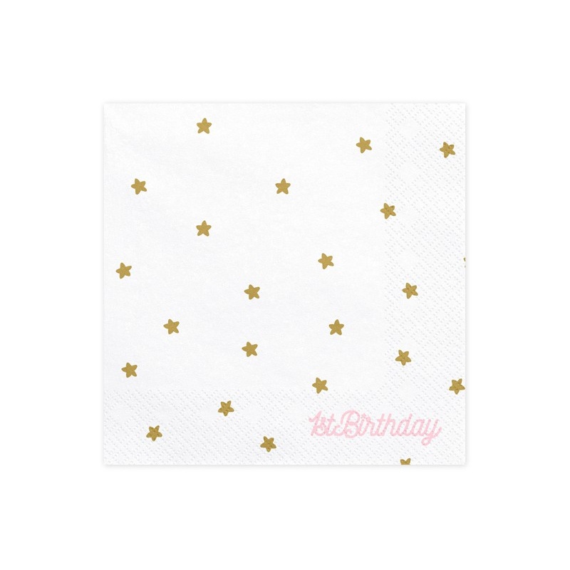 20 star napkins 1st Birthday Girl 3-ply