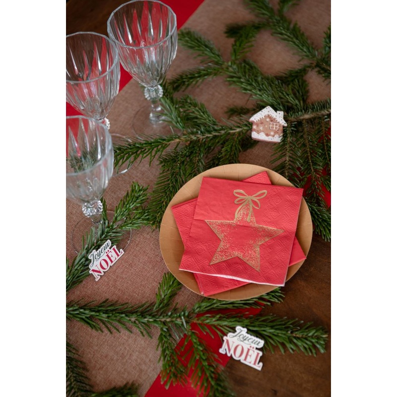 20 star napkins red 25 x 25cm
