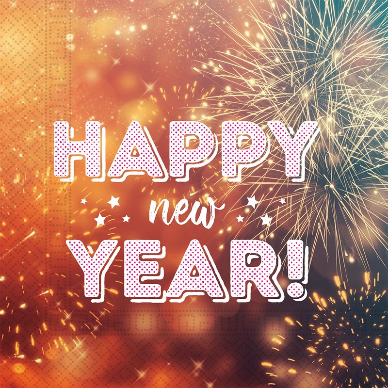 20 Sustainable New Year Napkins 33x33cm