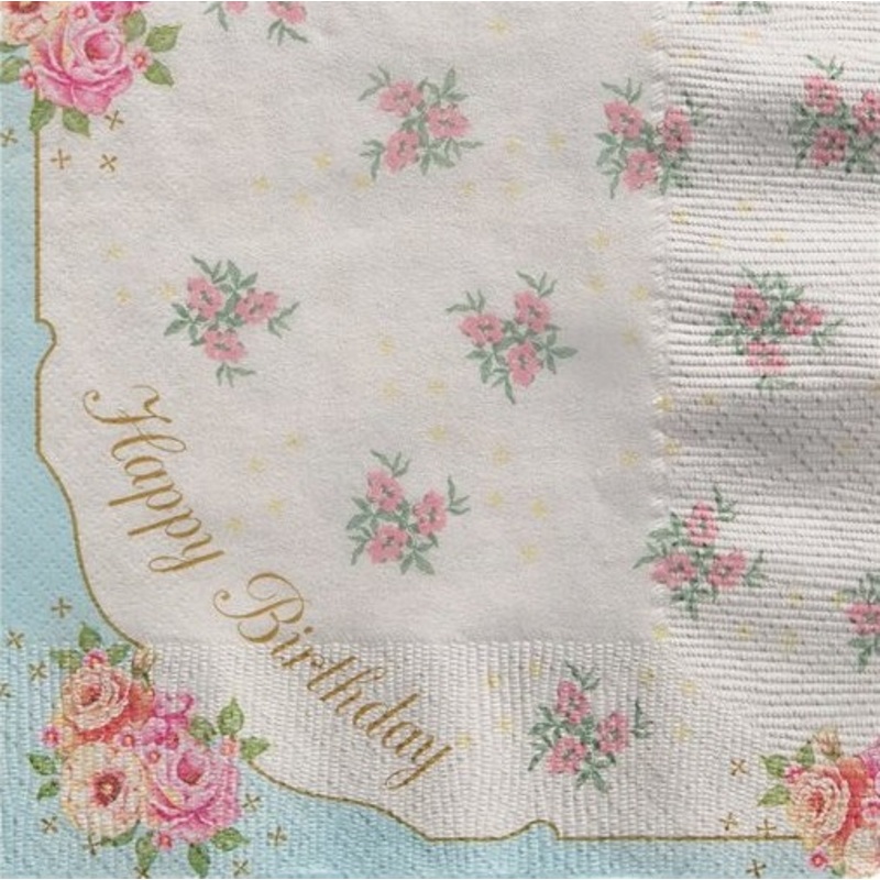20 vintage napkins peonies 33cm