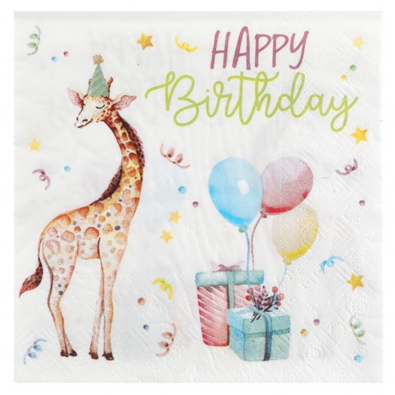 20 Zookinder Birthday napkins 33cm