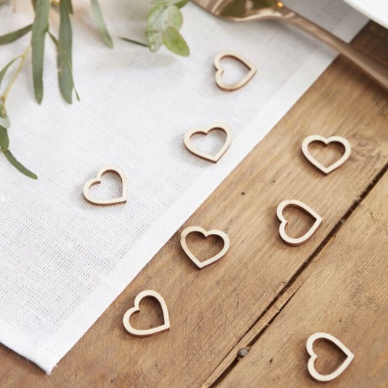 25 wooden decorative hearts 2cm