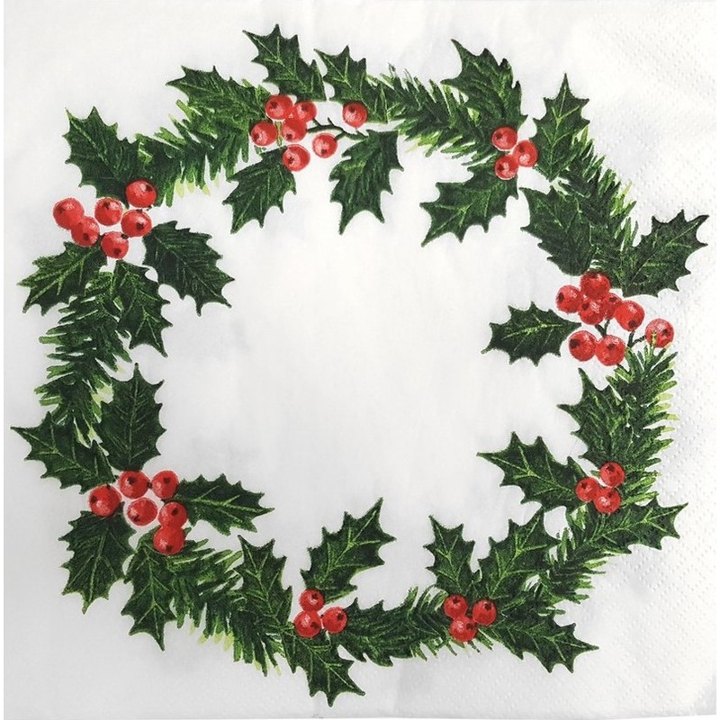30 Ilex Christmas napkins 40cm