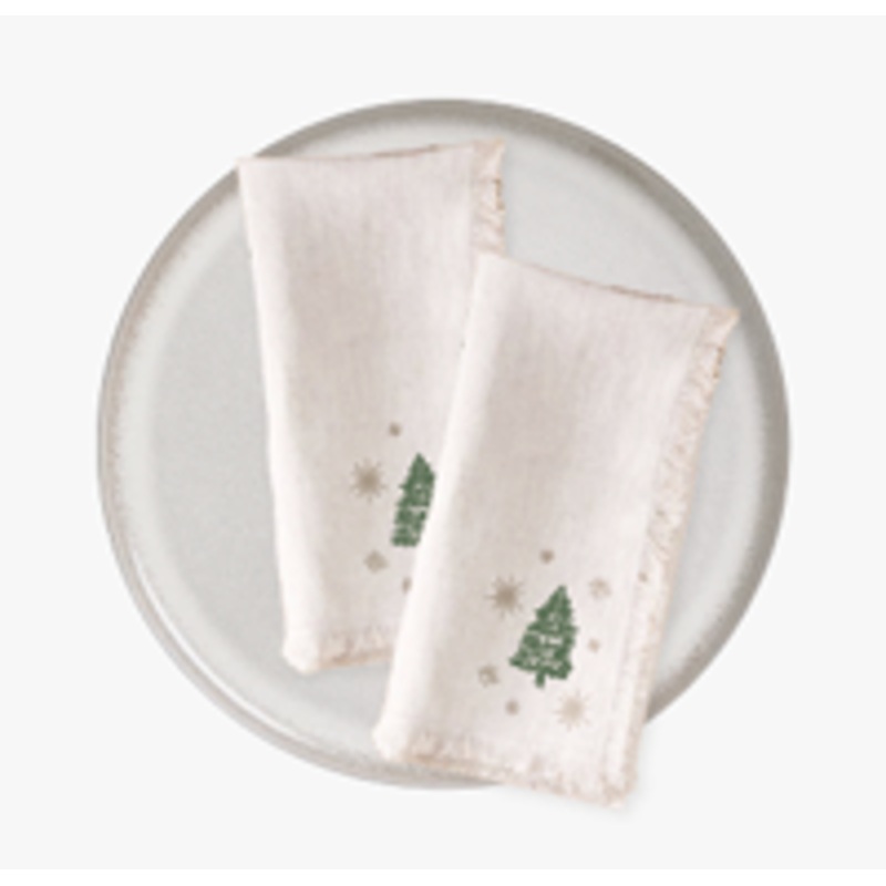 4 linen napkins - Winter Wonders