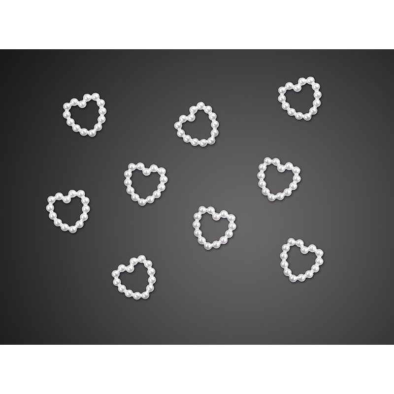 50 hearts made of pearl decoration 1cm