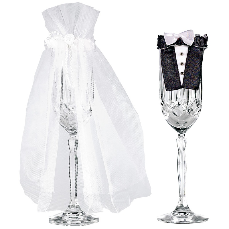 Glass decoration for wedding couple 2 pieces