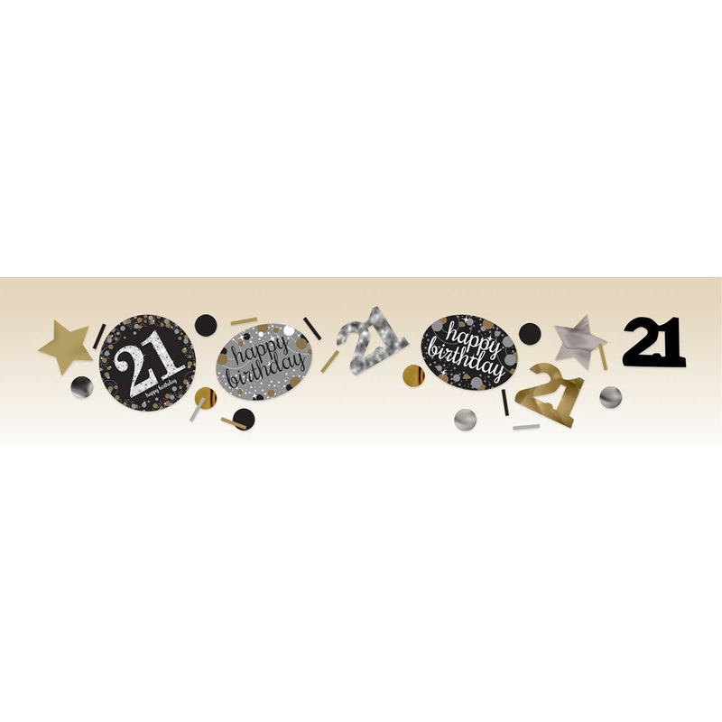 Golden Sparkling 21st Birthday sprinkle decoration