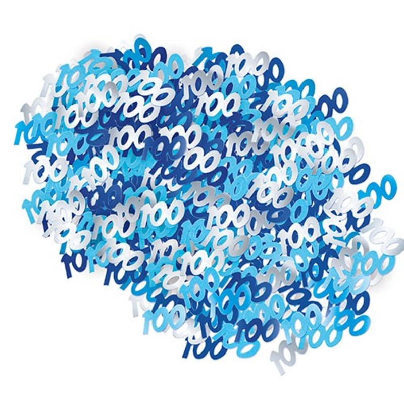 Happy Blue Sparkling 100th Birthday sprinkle decoration 14g