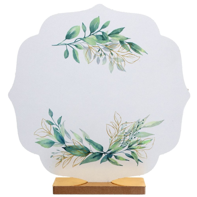 Table wooden decoration foliage 19.5 x 4 x 19 cm