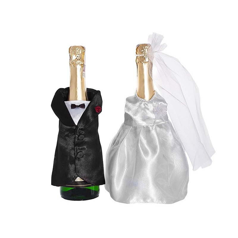 Wedding couple bottle clothing set