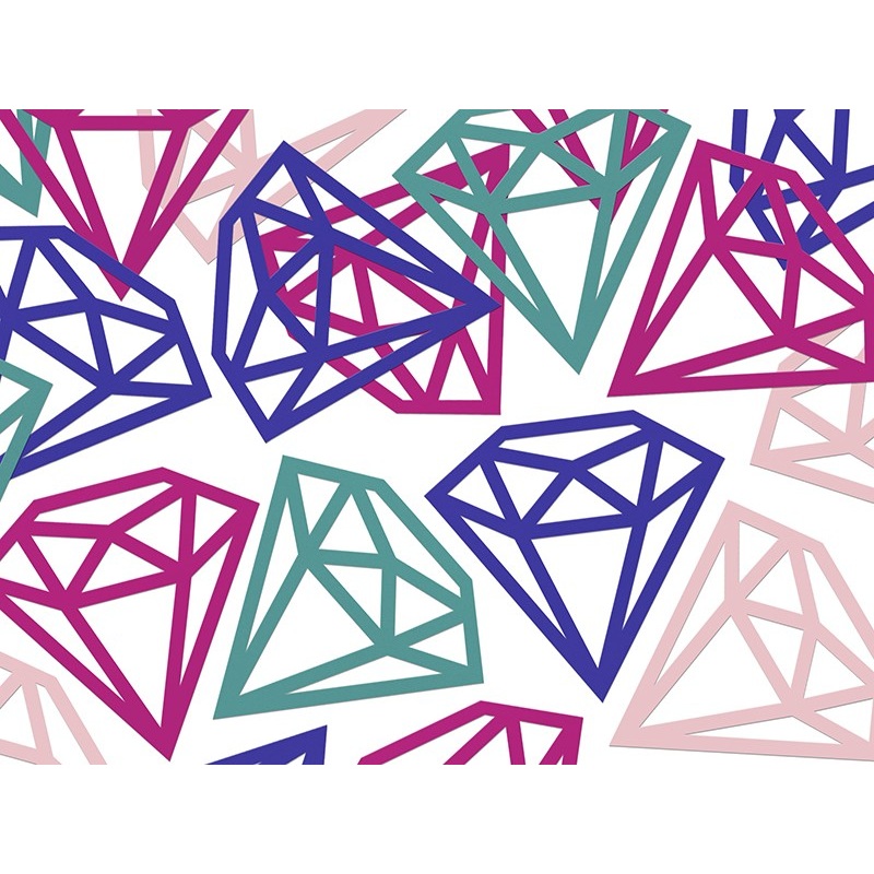 12 confetti diamonds in different colors